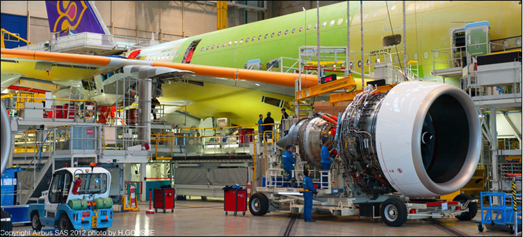 assembly line in Airbus